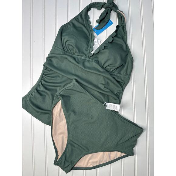 NWT Cupshe One Piece Swimsuit & Tankini Alegria Scalloped Tummy Control BUNDLE M - Picture 5 of 8